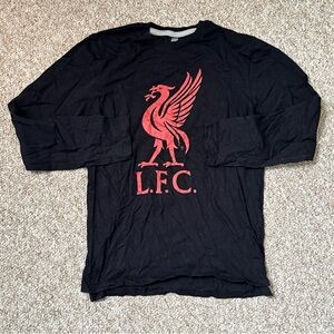 Liverpool FC Black Long-Sleeve Logo Crewneck Shirt
